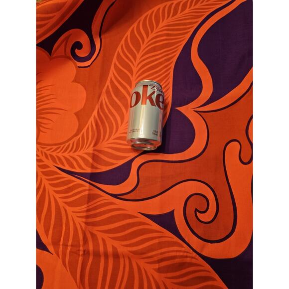 Vintage THC Hawaiian Textiles Fabric Mid Century Abstract Bright Mod 44 X 104 In - Picture 5 of 8